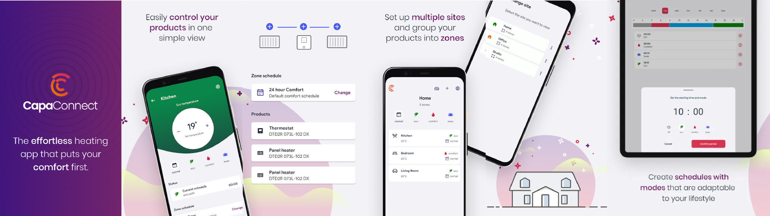 Εφαρμογή CapaConnect για ασύρματο έλεγχο θερμοπομπών NOBO μέσω smartphone